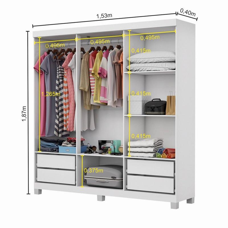G rap、new west セット Guarda Roupa Casal Z22 6 Portas 4 Gavetas Com Espelho e Pés